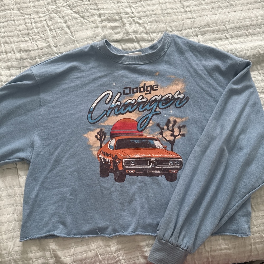 Blue Dodge Charger Graphic Sweatshirt